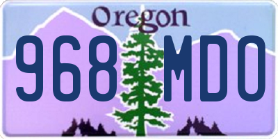 OR license plate 968MDO