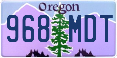 OR license plate 968MDT