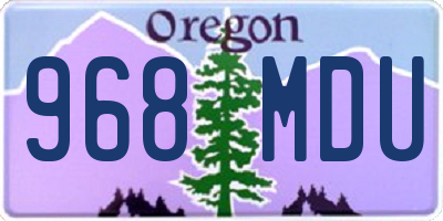 OR license plate 968MDU