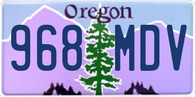 OR license plate 968MDV