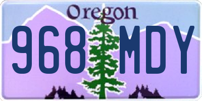 OR license plate 968MDY