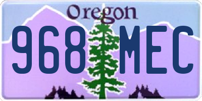 OR license plate 968MEC