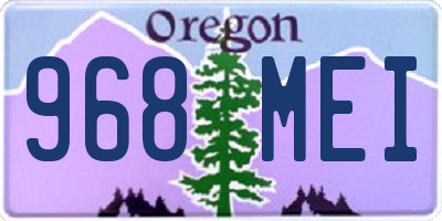 OR license plate 968MEI