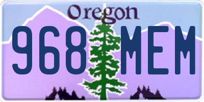 OR license plate 968MEM