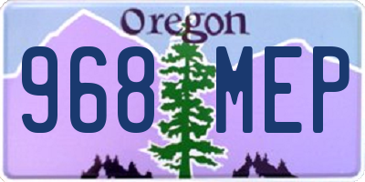 OR license plate 968MEP