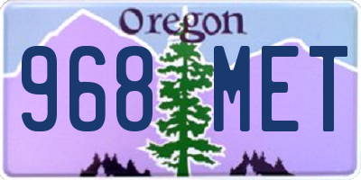 OR license plate 968MET