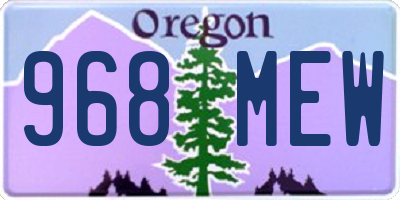 OR license plate 968MEW