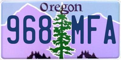 OR license plate 968MFA