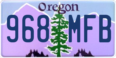 OR license plate 968MFB