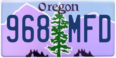OR license plate 968MFD