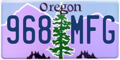 OR license plate 968MFG