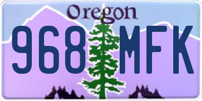OR license plate 968MFK