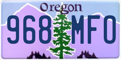 OR license plate 968MFO