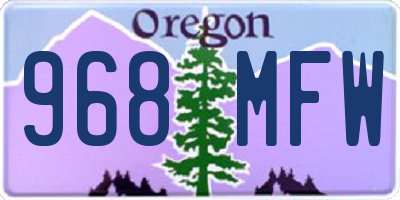 OR license plate 968MFW