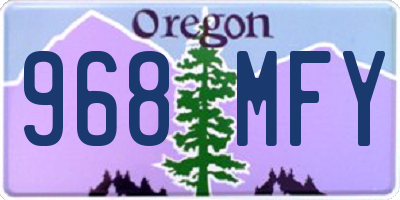 OR license plate 968MFY