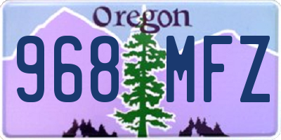 OR license plate 968MFZ