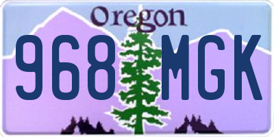 OR license plate 968MGK