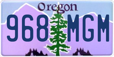 OR license plate 968MGM