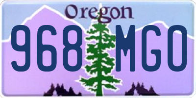 OR license plate 968MGO