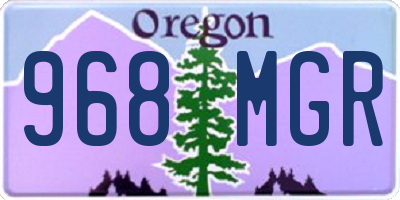 OR license plate 968MGR