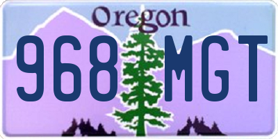 OR license plate 968MGT