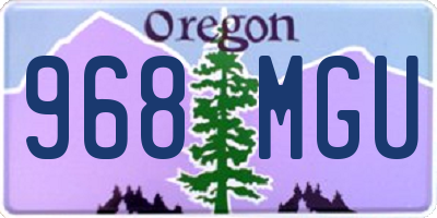 OR license plate 968MGU