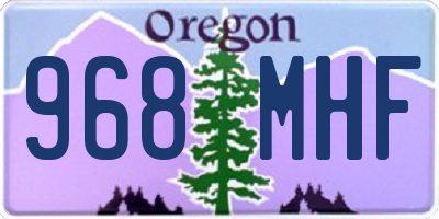 OR license plate 968MHF