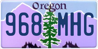 OR license plate 968MHG