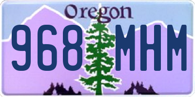 OR license plate 968MHM