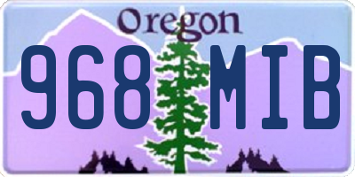 OR license plate 968MIB