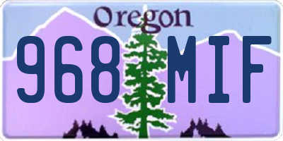 OR license plate 968MIF