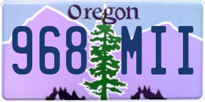 OR license plate 968MII