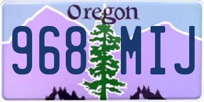 OR license plate 968MIJ