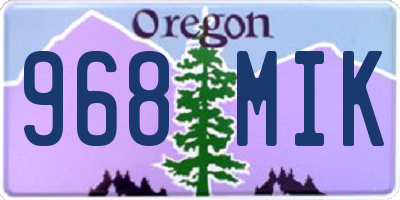 OR license plate 968MIK