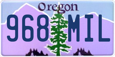 OR license plate 968MIL