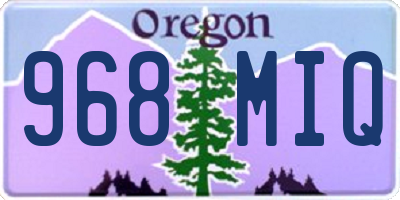 OR license plate 968MIQ