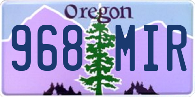 OR license plate 968MIR