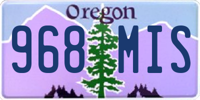 OR license plate 968MIS