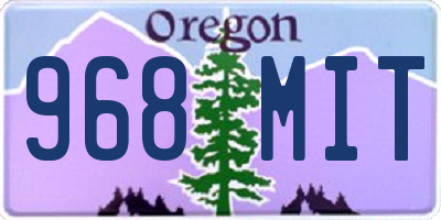 OR license plate 968MIT