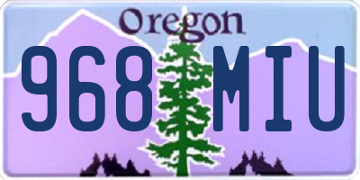 OR license plate 968MIU