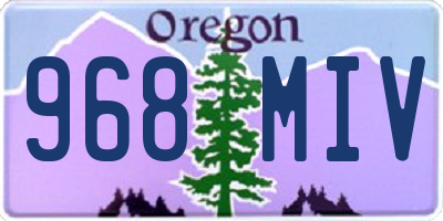OR license plate 968MIV