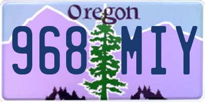 OR license plate 968MIY