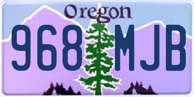 OR license plate 968MJB
