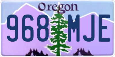 OR license plate 968MJE