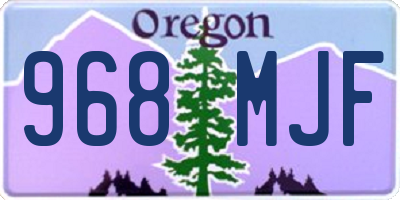 OR license plate 968MJF