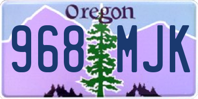 OR license plate 968MJK