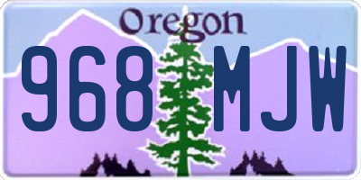 OR license plate 968MJW