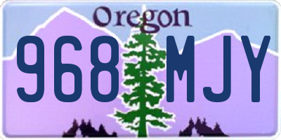OR license plate 968MJY