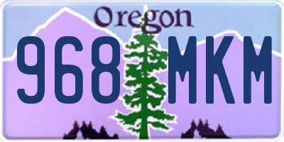 OR license plate 968MKM