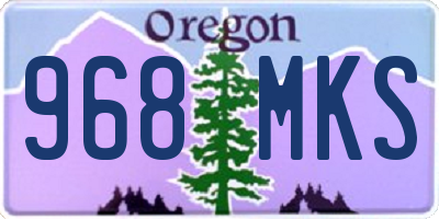 OR license plate 968MKS